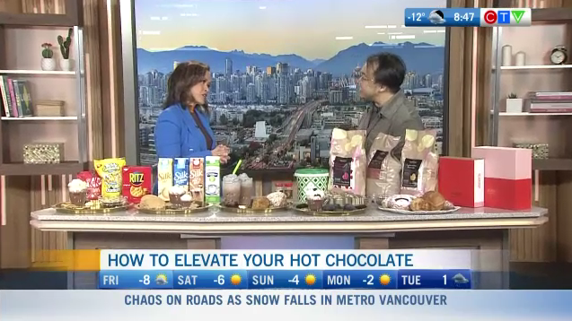 CTVYMVancouver's tweet photo. As the temperature drops, Jacky Hung of @BeaucoupBakery suggests some tasty ways to elevate your hot chocolate on CTV Morning Live! 🍫☕️

https://t.co/QRFlsPDPSe https://t.co/ZijqPnCsoI
