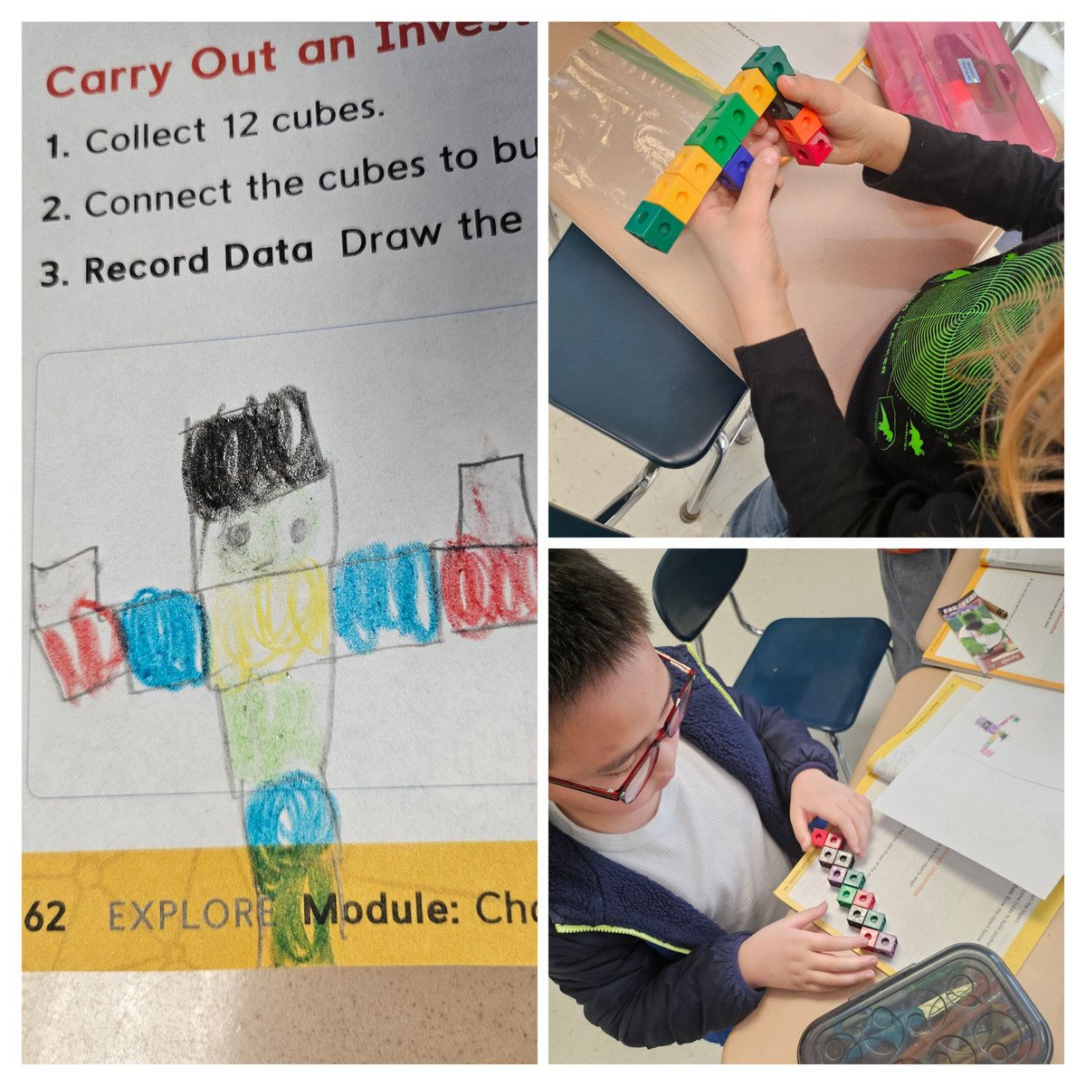 SpringCityRAMS's tweet image. Second grade students construct different shapes using 12 connecting cubes to discuss similarities and differences.  So many creative ways were recorded in their science journals! @SpringFordASD #smallschoolbigheart