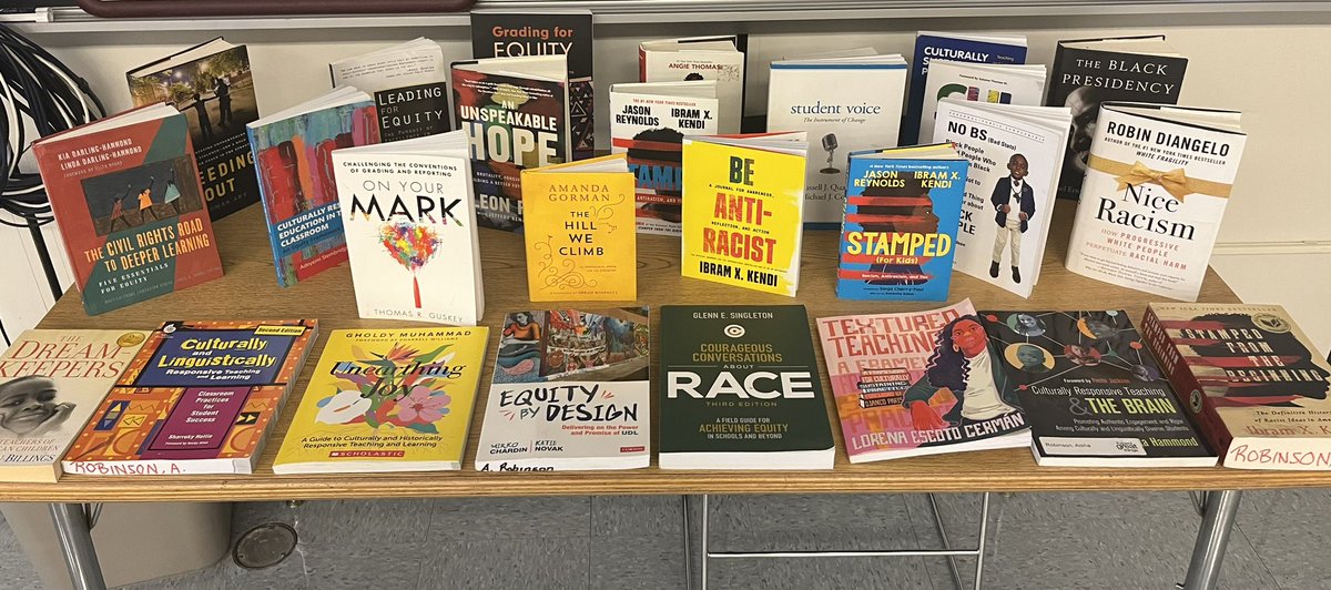 We offered @CCAboutRace Beyond Diversity (2-Day) for our @PPSnews staff this week! During the sessions we offer a library for participants to peruse to consider adding to their personal library. @ibramxk @GholdyM @LeonFordSpeaks @DiangeloClub @Ready4rigor