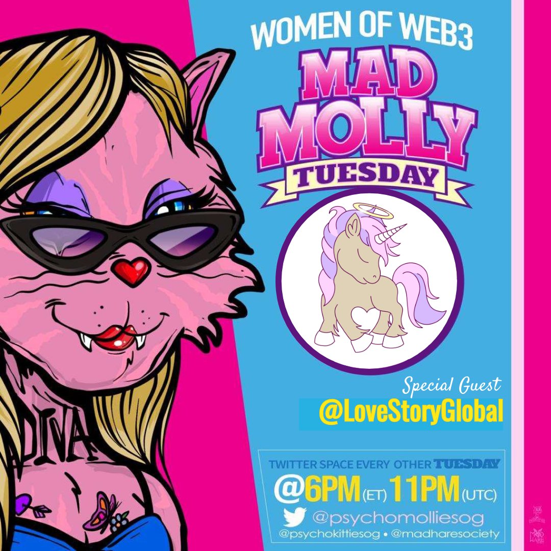 PsychoMollies (@psychomolliesog) on Twitter photo 🎙️Mad Molly Tuesday Episode 45 🎙️
Tuesday, January 16th @ 6 PM EST 🕝 W/ special guest <a href="/LoveStoryGlobal/">Love Story</a> 🦄
Clear your schedule and be part of the excitement! 😮
Set your reminders now! ⬇️
x.com/i/spaces/1dRKZ… 🎙️Mad Molly Tuesday Episode 45 🎙️
Tuesday, January 16th @ 6 PM EST 🕝 W/ special guest <a href="/LoveStoryGlobal/">Love Story</a> 🦄
Clear your schedule and be part of the excitement! 😮
Set your reminders now! ⬇️
x.com/i/spaces/1dRKZ…