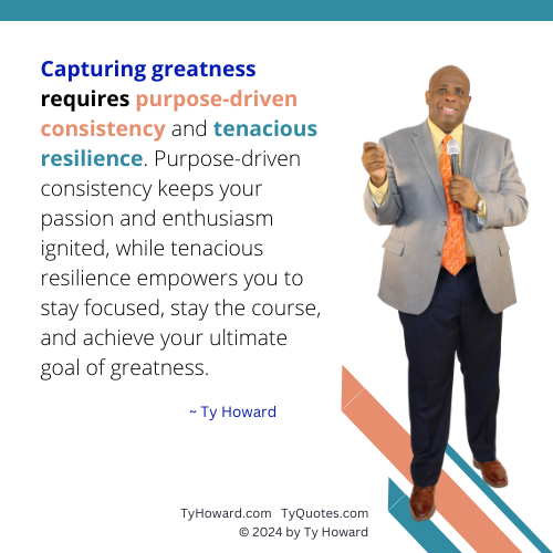 TyHoward_Mmag's tweet photo. Capturing greatness requires purpose-driven consistency and tenacious resilience. Purpose-driven consistency keeps your passion and enthusiasm ignited, while tenacious resilience empowers you to stay focused, stay the course, and achieve your ultimate goal of greatness. Ty Howard https://t.co/n1KPE31SaJ