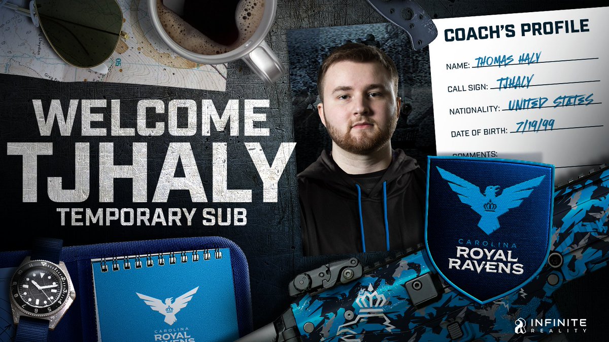 A new face graces the Royal Ravens. Join us in welcoming @TJHaLy to the team! Teej will be temporarily replacing ReeaL in the starting roster for our match this weekend. #AttackFromAbove