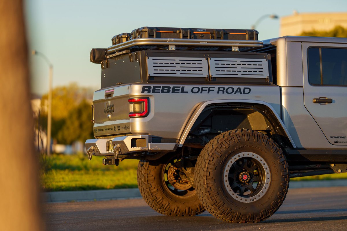A functional upgrade to your XCAP is the ability to run our Halo Racks up top for additional storage capability. This is a great option for those ground camping. It allows you to toss the tent up top and strap it down. Giving you back lots of room inside the bed of your JT.