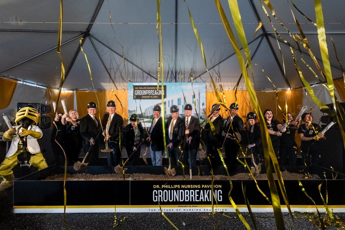 Today we broke ground on the Dr. Phillips Nursing Pavilion. We are grateful for the support shown for this transformative project, and we look forward to continuing to transform lives through education and healthcare. #ChargeOn ucf.edu/news/ucf-break…