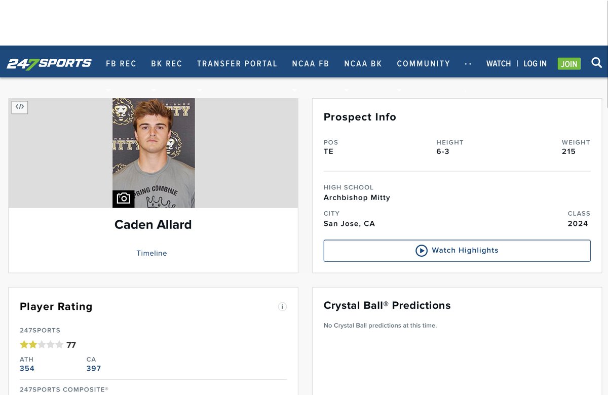 Caden Allard (@cadenallard3) on Twitter photo Grateful to be named a 2⭐️ by 247 Sports!
<a href="/MittyHSfootball/">AMHS Football</a> <a href="/Tha_CoachK/">Coach Fred Koloto</a> <a href="/DWisePreps/">Dominique Wise M.Ed</a> <a href="/BrandonHuffman/">Brandon Huffman</a> Grateful to be named a 2⭐️ by 247 Sports!
<a href="/MittyHSfootball/">AMHS Football</a> <a href="/Tha_CoachK/">Coach Fred Koloto</a> <a href="/DWisePreps/">Dominique Wise M.Ed</a> <a href="/BrandonHuffman/">Brandon Huffman</a>