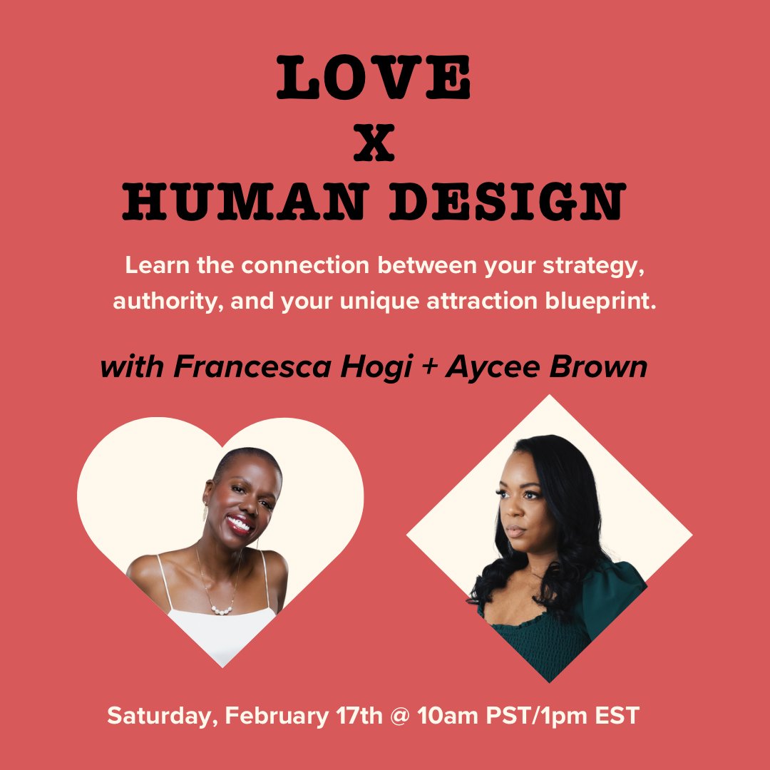 Hello! Sign up for my True Love Class Series by today to get LOVE x HUMAN DESIGN w/ me and @AyceeB as a free bonus ❤️‍🔥 dearfranny.com