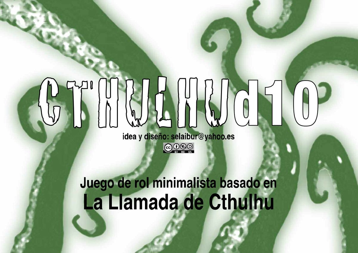 SinergiaRol's tweet photo. Juego de rol gratuito. Cthulhu D10 (de Selaibur).
https://t.co/r2vkmJm68P
Posiblemente el juego de rol de La Llamada de Cthulhu más compacto que incluye bestiario. Una gozada el leerlo. https://t.co/xBLMqLhLDG