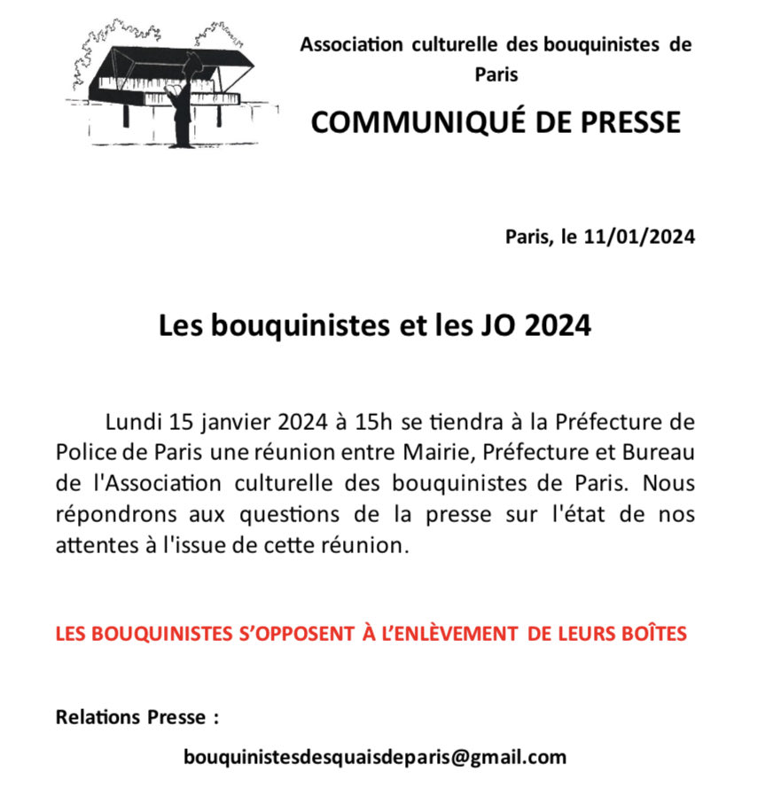 Bouquinistes des Quais de Paris (@boukinistParis) on Twitter photo 2024-01-12 18:38:21