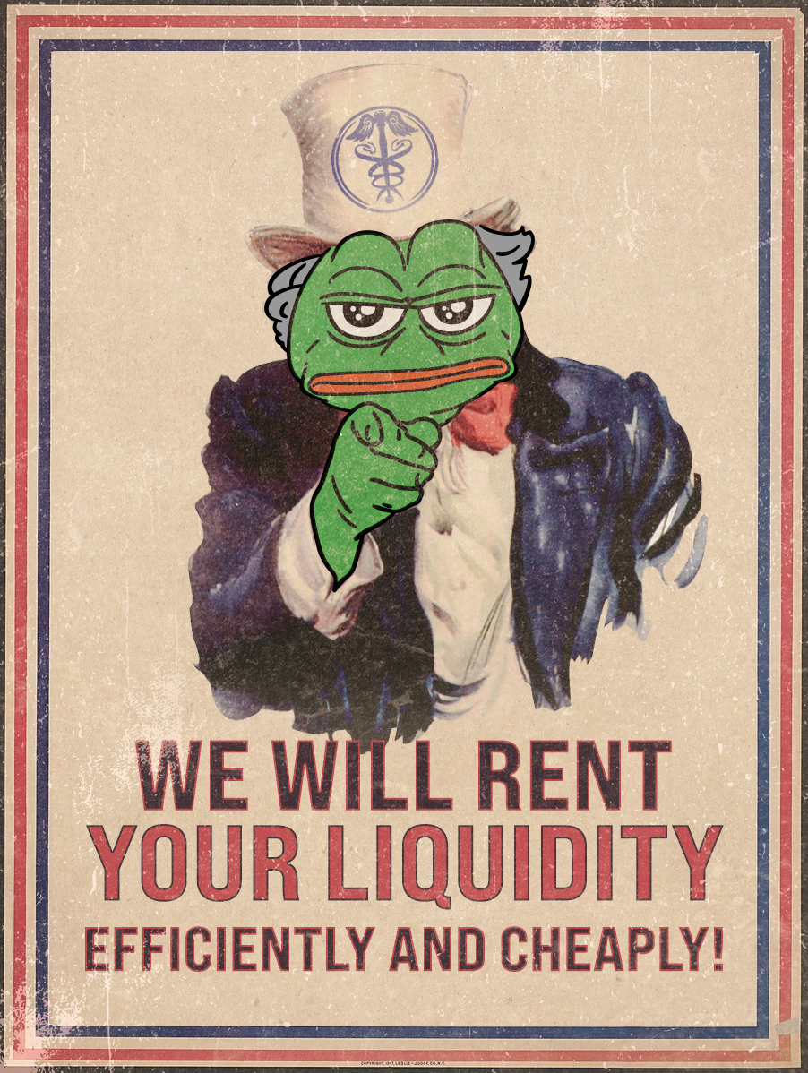 That's right.

We WILL rent your liquidity.

Imagine your liquidity tapping into the omnichain volume, while reaping the benefits of concentrated pools for unmatched efficiency.

APR 📈
LP REWARDS 📈
CONVENIENCE 📈
SLIPPAGE 📉
COSTS 📉

Spread the word to your DAO! 🤜