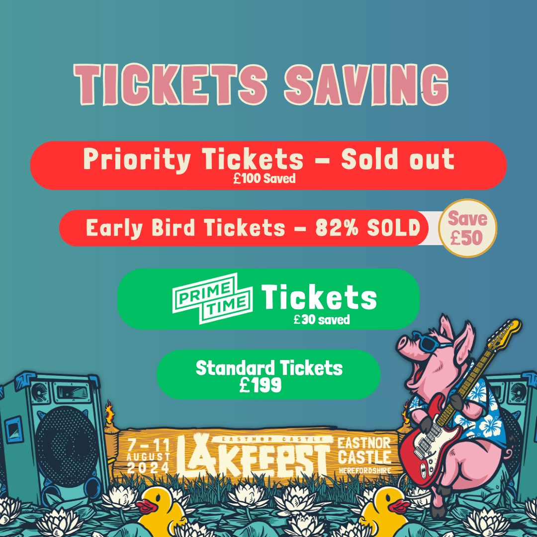 Wow we can’t believe it Lakefesters 😱 We have sold around 82% of our Early Bird Tickets 🤯 Alot quicker than expected !😅 We don’t want you to miss out on this HUGE saving! Be quick🫣 Get your Tickets at lakefest.co.uk/buy-tickets/ #festival #ukfestival #fun #onelifeliveit