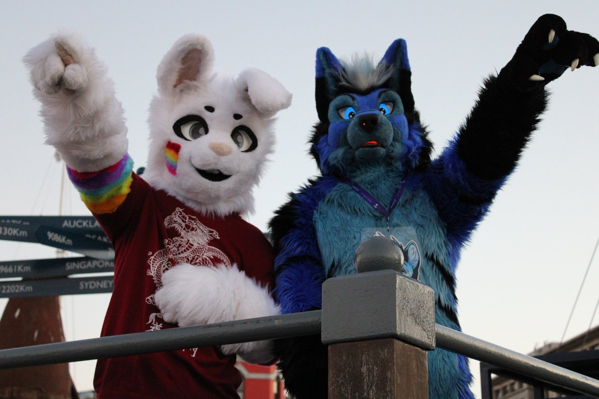JaceTheBun's tweet photo. Happy Fursuit Friday everyone! Had a Blast exploring the V&amp;A Waterfront with @FurnixWolf !

🐺: @FurnixWolf 
📷: @Syernide 

#FursuitFriday #furry #fursuit #CapeTown https://t.co/ceLcTNQnES