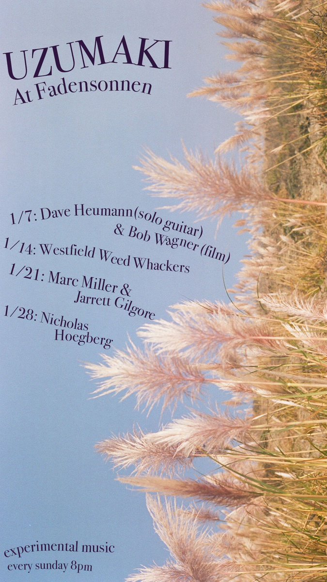 Westfield Weed Whackers coming to a Fadensonnen near you this Sunday featuring Susan Alcorn (pedal steel guitar), Robin Rhodes (bass) and Mike Alfieri (drums) !!!