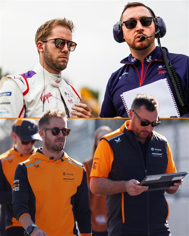 McLarenFE's tweet photo. Reunited in papaya! 🤩 Sam and his Senior Race Engineer Stephen 'Laney' Lane go wayyy back. ⏪ 

Laney's phrase 'Eyes Forward' has become iconic on Formula E radio over the years, and you can expect to hear it throughout Season 10. 👊

#MexicoCityEPrix https://t.co/nNgRLALpLx