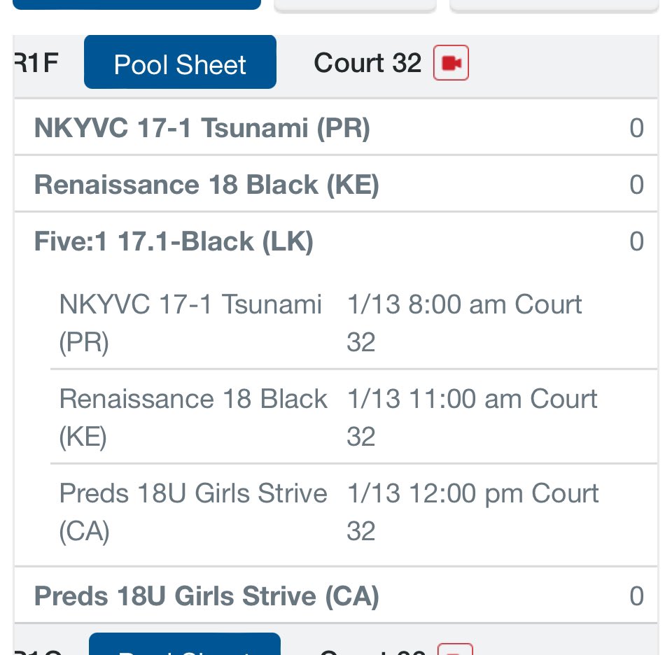 If anyone is at Nike Classic in Columbus, this is my schedule, come watch us dominate!!