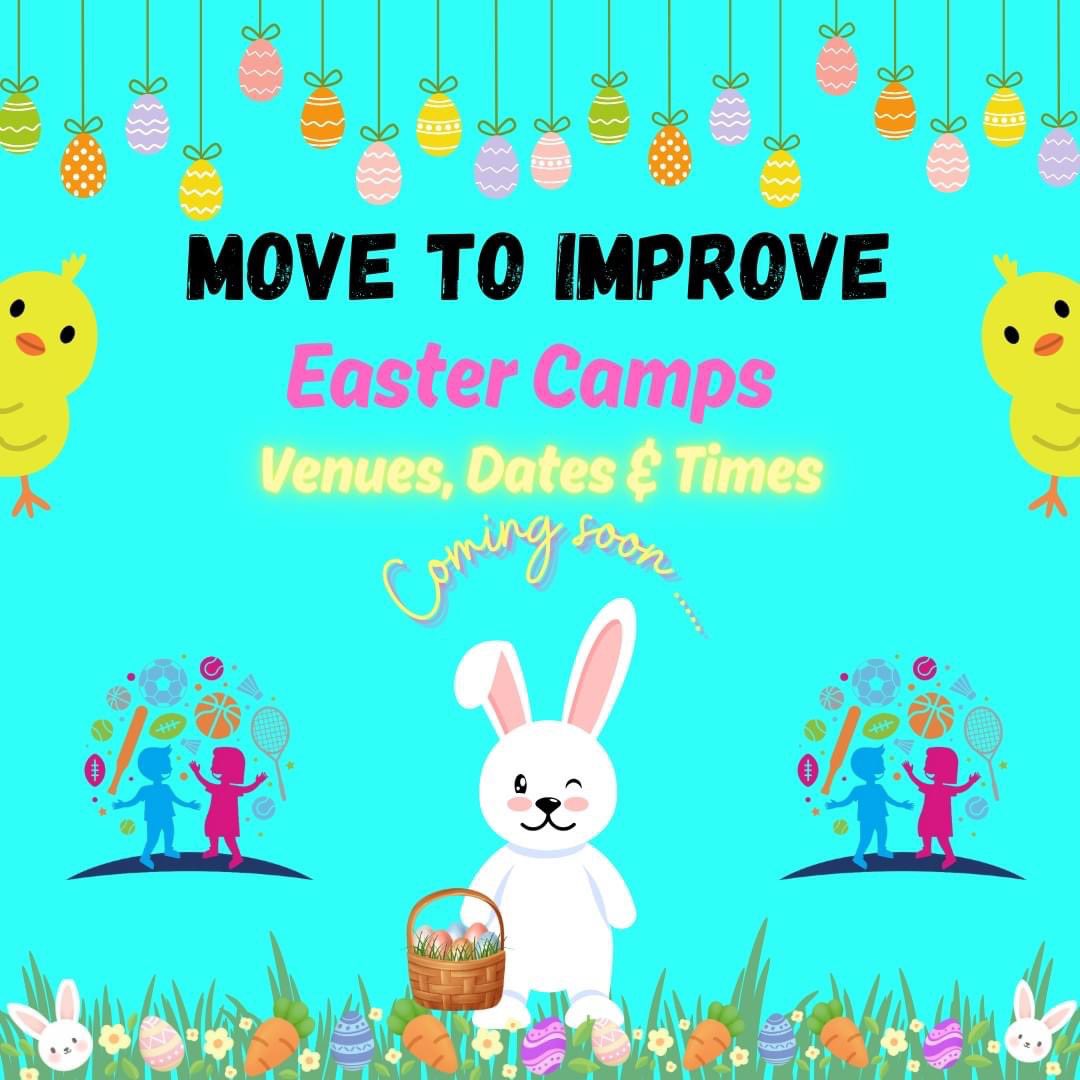 Stay Tuned !!

What to expect from our Easter Camps?
🫶Lots of Fun
⭐Vital Skills Development
😃Make New Friends
🤸Multi-Sports
🐰Easter Egg Hunt

MTI'S 2024 Camps are not be missed!!

 #movetoimprove #activities #fungames #healthy #movetoimprovekids #healthyliving #happykids