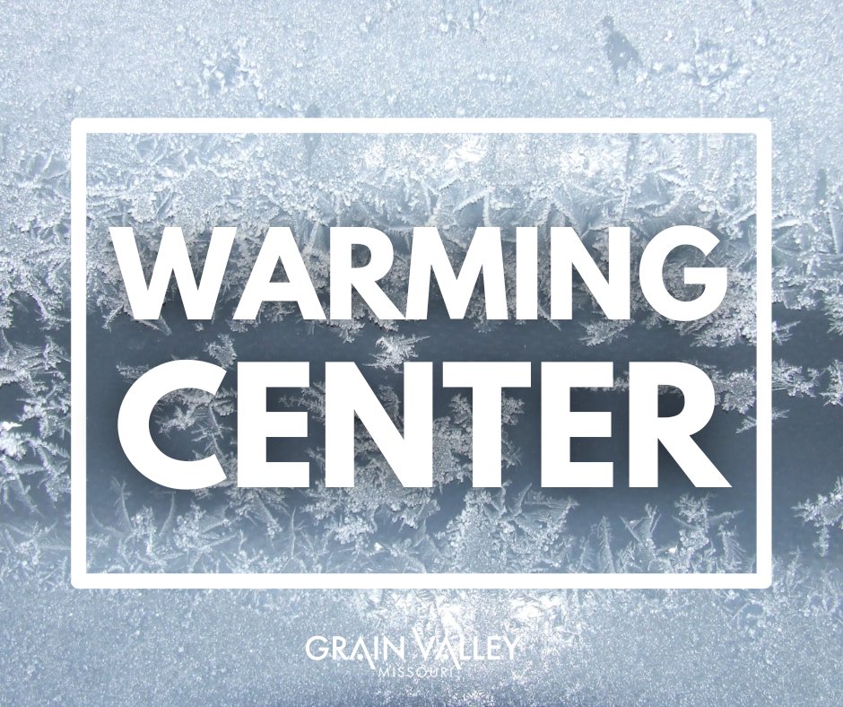 cityofgvmo's tweet photo. Seeking warmth this weekend? The Grain Valley Community Center is open as a warming center during their regular hours of operation. Spread the word to friends and family who may need this resource!

See hours here: https://t.co/vRAsSWdMWi https://t.co/mqnNynWwti