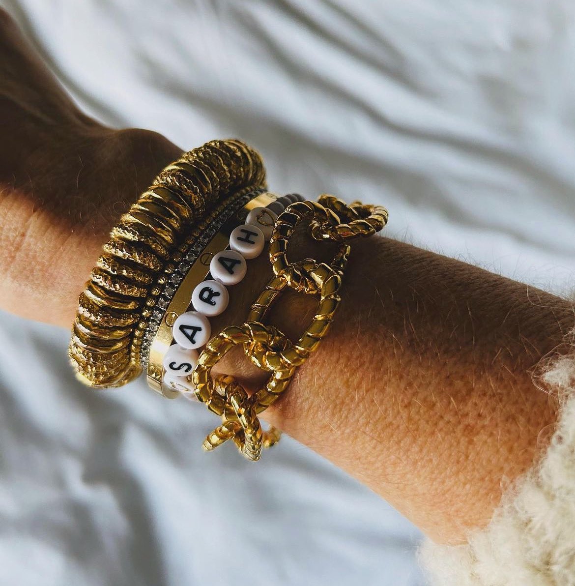 danalevyltd's tweet photo. ✨ The gorgeous @sarahjtempleman in our #danalevy  ‘You Name It’ personalised glass bead bracelet ✨ https://t.co/loQAQLWljx