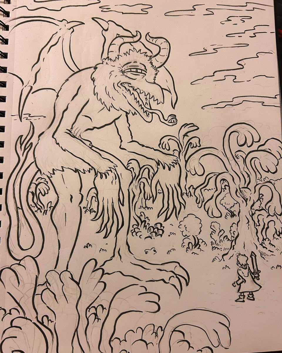 cartoonvending's tweet photo. Beware the Jabberwocky! #illustration #conceptart #sketchbook https://t.co/99zq74MjGN