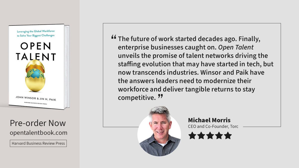 Thank you, @mpmorris36 , for the years of support + collaboration. We've come a long way since that gathering at @Harvard in 2018... yet still so far to go! Pre-order your copy of Open Talent today! Shipping out next Tue. 1/16!: amazon.com/Open-Talent-Le…? @opentorc // #opentalent