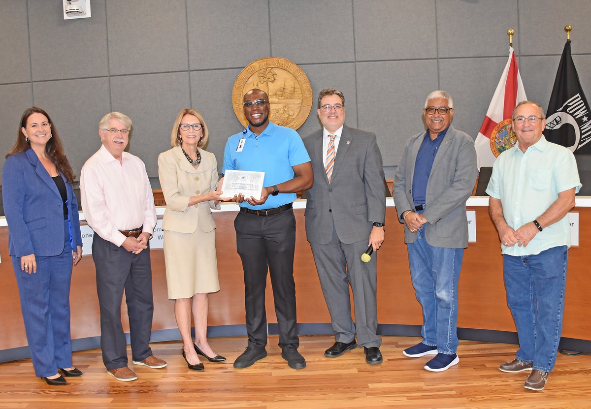 During this week’s City Commission meeting, Human Resources Director Bridget Flores announced the first Employee of the Quarter for 2024. Floyd Jenkins, Executive Assistant to the Chief of Police was awarded the honor.