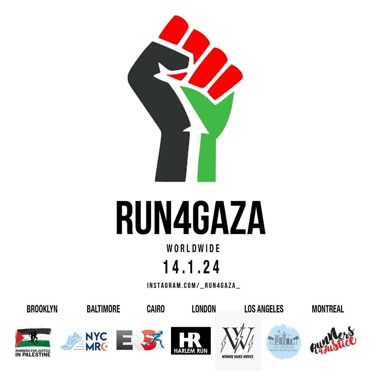 anabrandusescu's tweet photo. Join us this Sunday @ 10:00 wherever you are in the world to #Run4Gaza https://t.co/AeNtm091hx