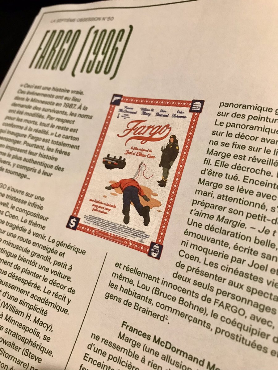 GregoryMarouze's tweet photo. La @7eme_obsession avec son dossier FRÈRES COEN est sorti  ! J’ai eu la joie d’écrire sur #Fargo, #ASeriousMan (que je vénère), #TrueGrit et #BusterScruggs ! Maintenant, selon la formule consacrée, je vais lire les textes de mes camarades ! https://t.co/mNLgMrgKQs