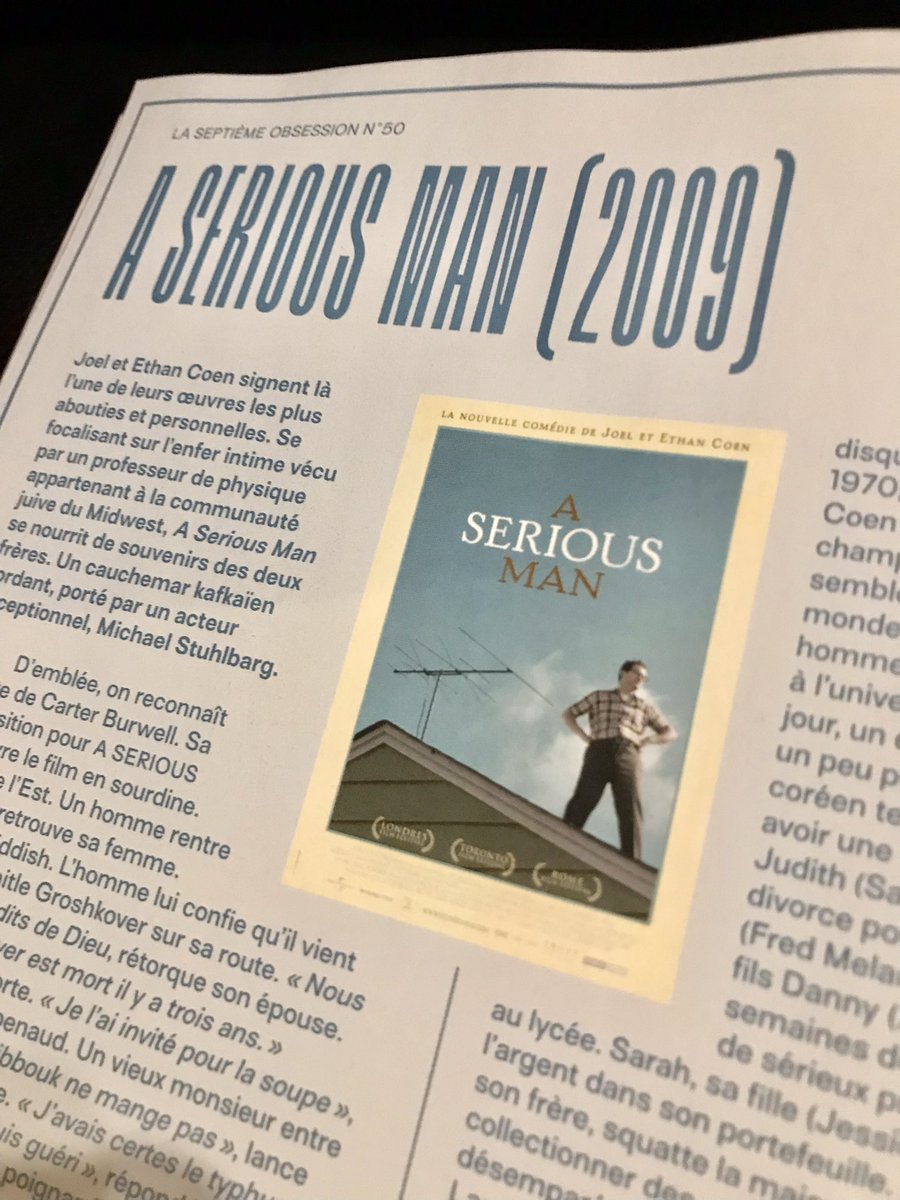 GregoryMarouze's tweet photo. La @7eme_obsession avec son dossier FRÈRES COEN est sorti  ! J’ai eu la joie d’écrire sur #Fargo, #ASeriousMan (que je vénère), #TrueGrit et #BusterScruggs ! Maintenant, selon la formule consacrée, je vais lire les textes de mes camarades ! https://t.co/mNLgMrgKQs