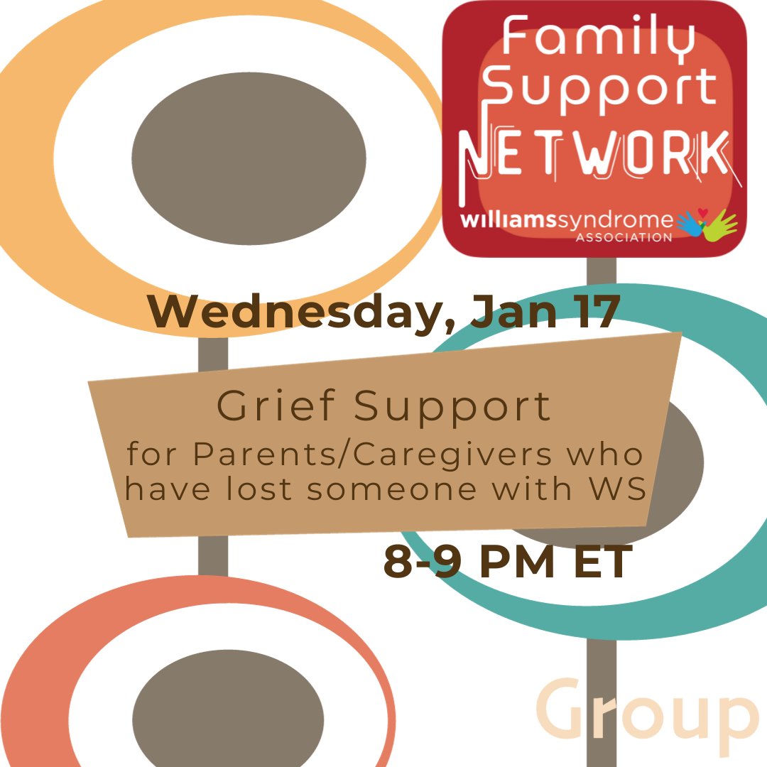TheWSA's tweet photo. The WSA Family Support Network continues next week with 3 Groups! Scroll through to see what's coming up!
Find more information and Register at https://t.co/MEuueWDrBV
#williamssyndrome #williamssyndromeawareness #wsa #WSAFSN #WSAGroups https://t.co/x13yOxAVId