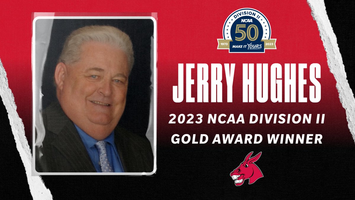 UCM Mules & Jennies (@ucmmules) on Twitter photo The late Jerry Hughes, former longtime Vice President for Athletics at UCM, has been awarded the prestigious 2023 <a href="/NCAADII/">NCAA Division II</a> 50th Anniversary Gold Award!
The award honors individuals who have made a lasting & positive impact in Division II.
📝 | bit.ly/3tPWDUf
#teamUCM The late Jerry Hughes, former longtime Vice President for Athletics at UCM, has been awarded the prestigious 2023 <a href="/NCAADII/">NCAA Division II</a> 50th Anniversary Gold Award!
The award honors individuals who have made a lasting & positive impact in Division II.
📝 | bit.ly/3tPWDUf
#teamUCM