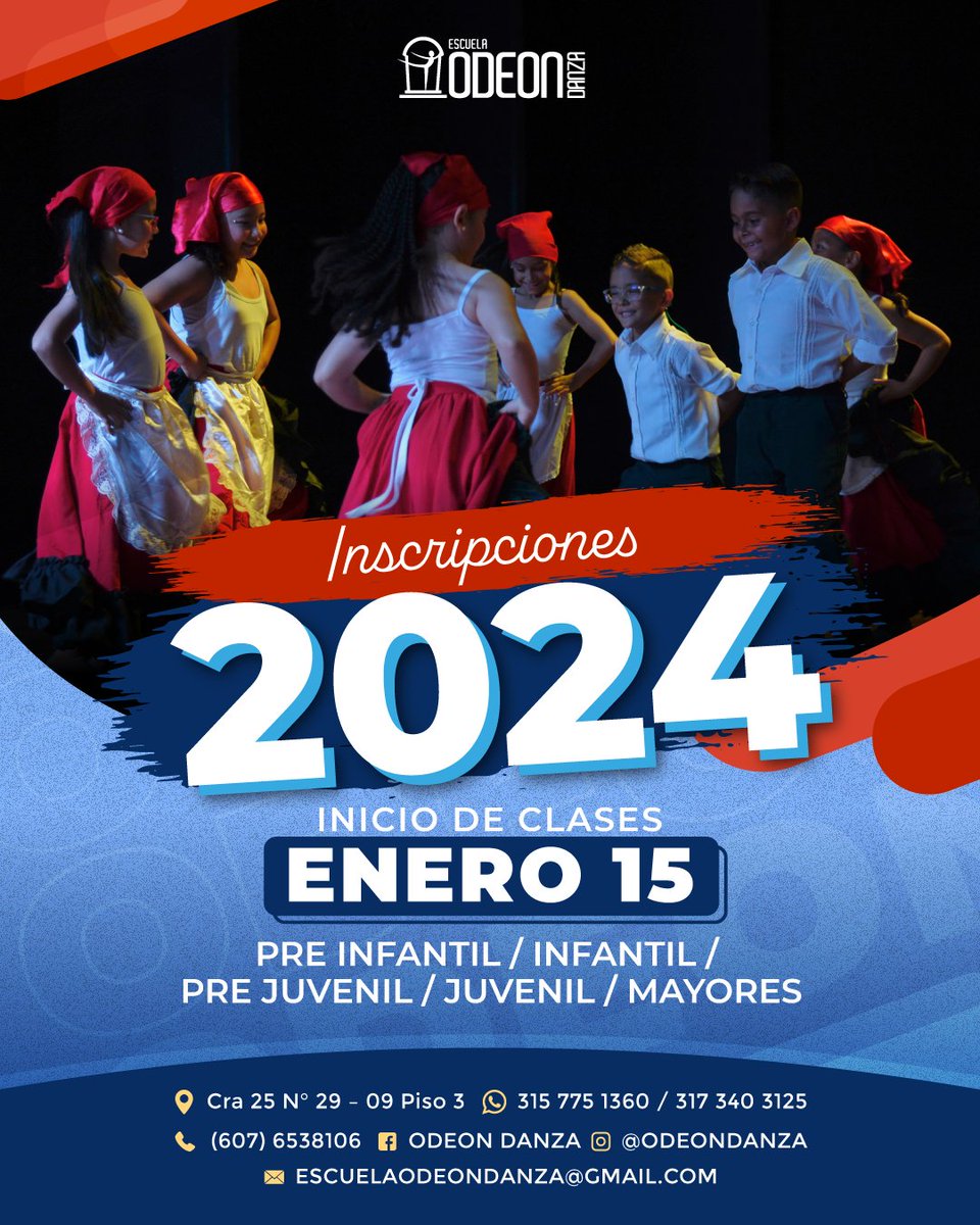 odeondanza's tweet photo. 📌 Inscripción 2024, llena tus días de danza. Iniciamos clases 15 de Enero. 💃🏽🥳 https://t.co/A8Rg1CX4e0