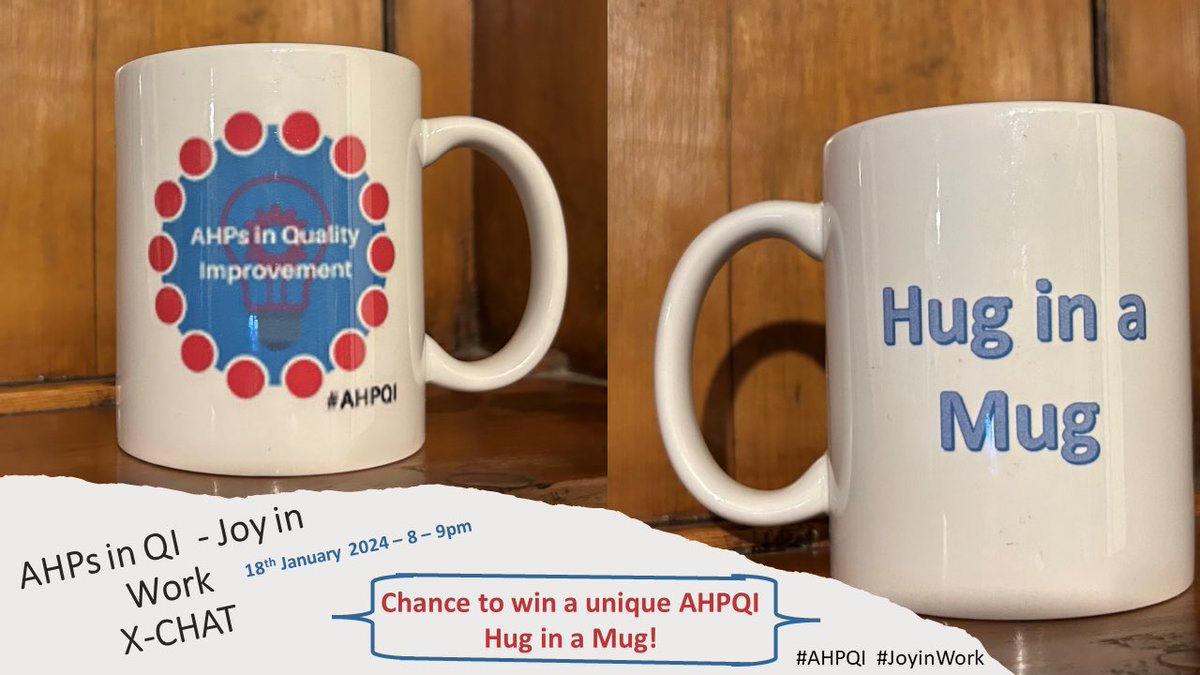 Breaking news! 

Not only do we have a joyous X-chat planned on the 18th January at 8pm with the fabulous @JuliaWoodQI and the whole @ahpqi crew 

……..but we’re also offering a  prize of a unique #ahpqi #HuginaMug !