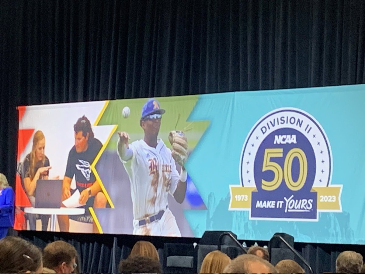 Our #AngeloState Rams Baseball team is featured on one of the official banners at this year's NCAA D-II Convention! #GoAsARam