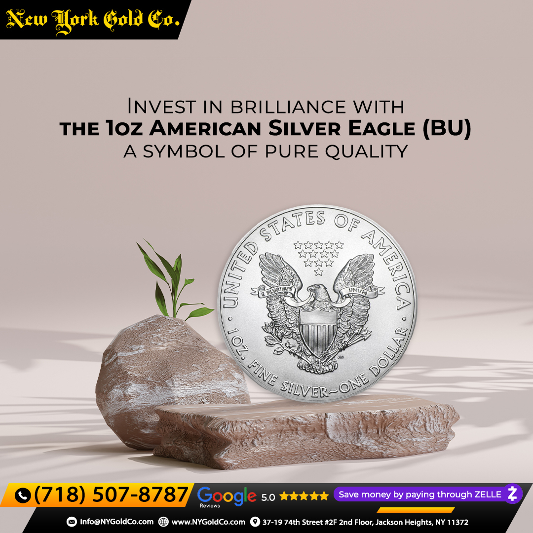 Embrace brilliance and purity in every ounce! Invest in the 1oz American Silver Eagle (BU) for a symbol of unmatched quality. Buy now at #NewYorkGoldCo.

Invest with us👉: nygoldco.com

#silver #silvereagle #silvereagles #silvereaglecoins #americansilvereagle