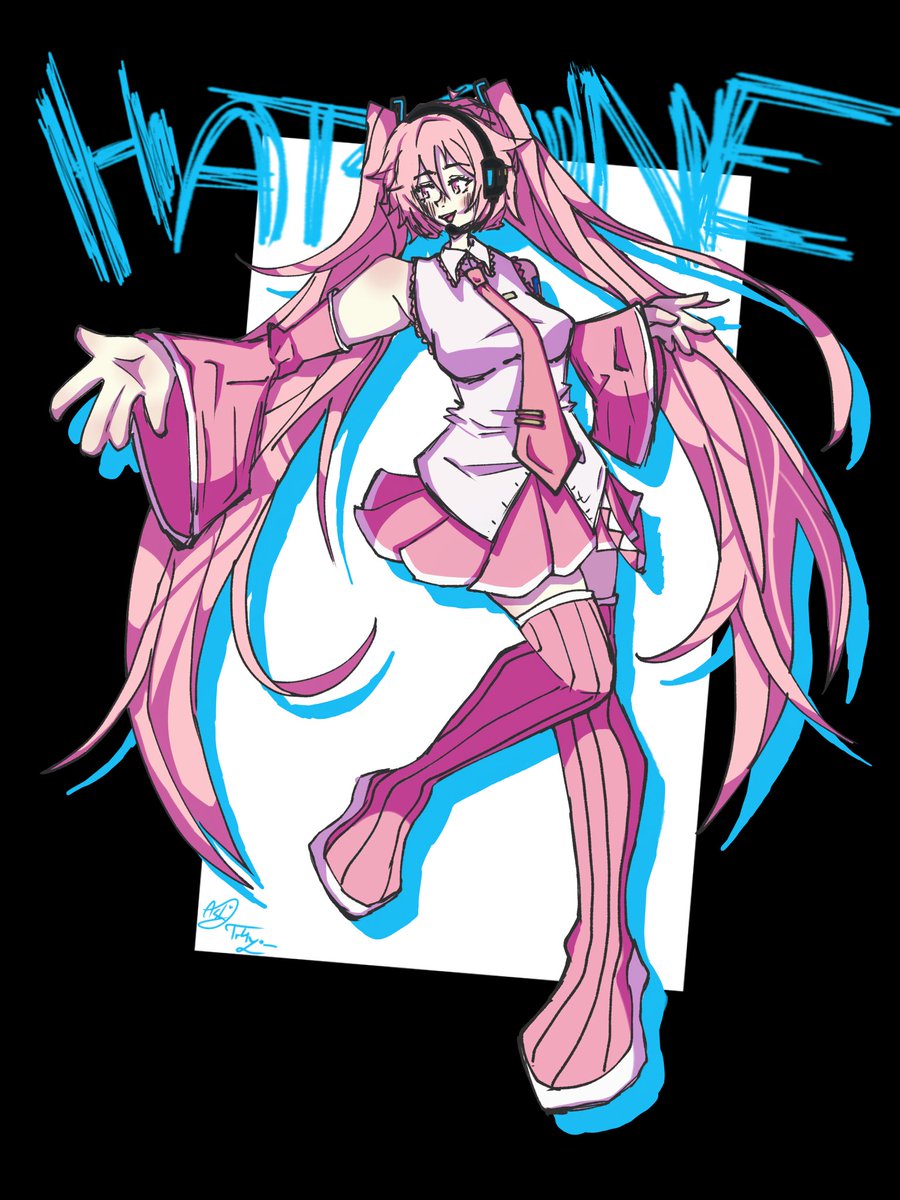 ashtr4y__'s tweet photo. oops i got distracted when i said id post this ANYWAYYSSS hatsune miku !!!! two versions bc i for some reason to spoil everyone when i originally drew it https://t.co/BwGVErrqav