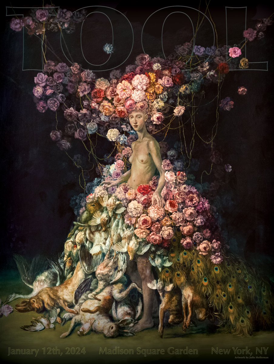 Tool's tweet image. Tonight is night one at the legendary @thegarden with @beholdtheelder! Don’t forget to grab tonight’s exclusive merch poster with art from Julie Heffernan.