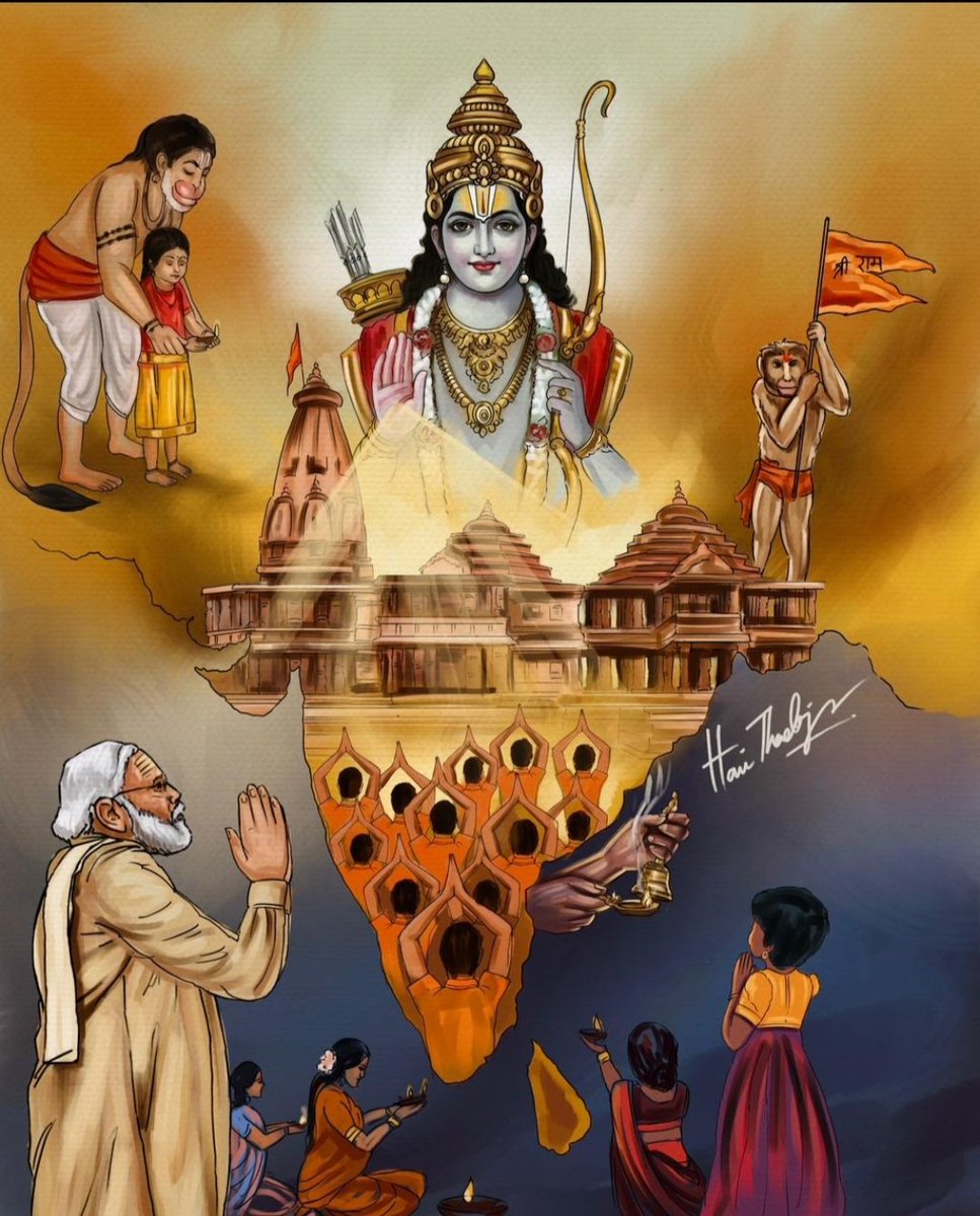 AKothuri94's tweet photo. A great artist and a good friend of mine Artist Hari  Thadoju @krishreport garu has given a masterpiece of Ayodhya with his views on it, find the art by him. https://t.co/UngbJfOVML