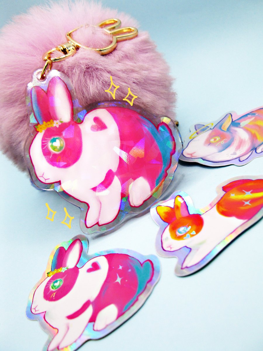 SimiouxSculpt's tweet photo. Bunny Acrylic Charm + set Holo stickers ✨ available on my etsy shop ✨
https://t.co/TxTw2yRq20 

#acryliccharm #acrylickeychain #bunnycharm #bunny #bunnystickers #holographic #stickers #sticker #bunnylover #bunnylove #keychain #giftideas #etsy #etsyshop https://t.co/BFY51EJ5r4