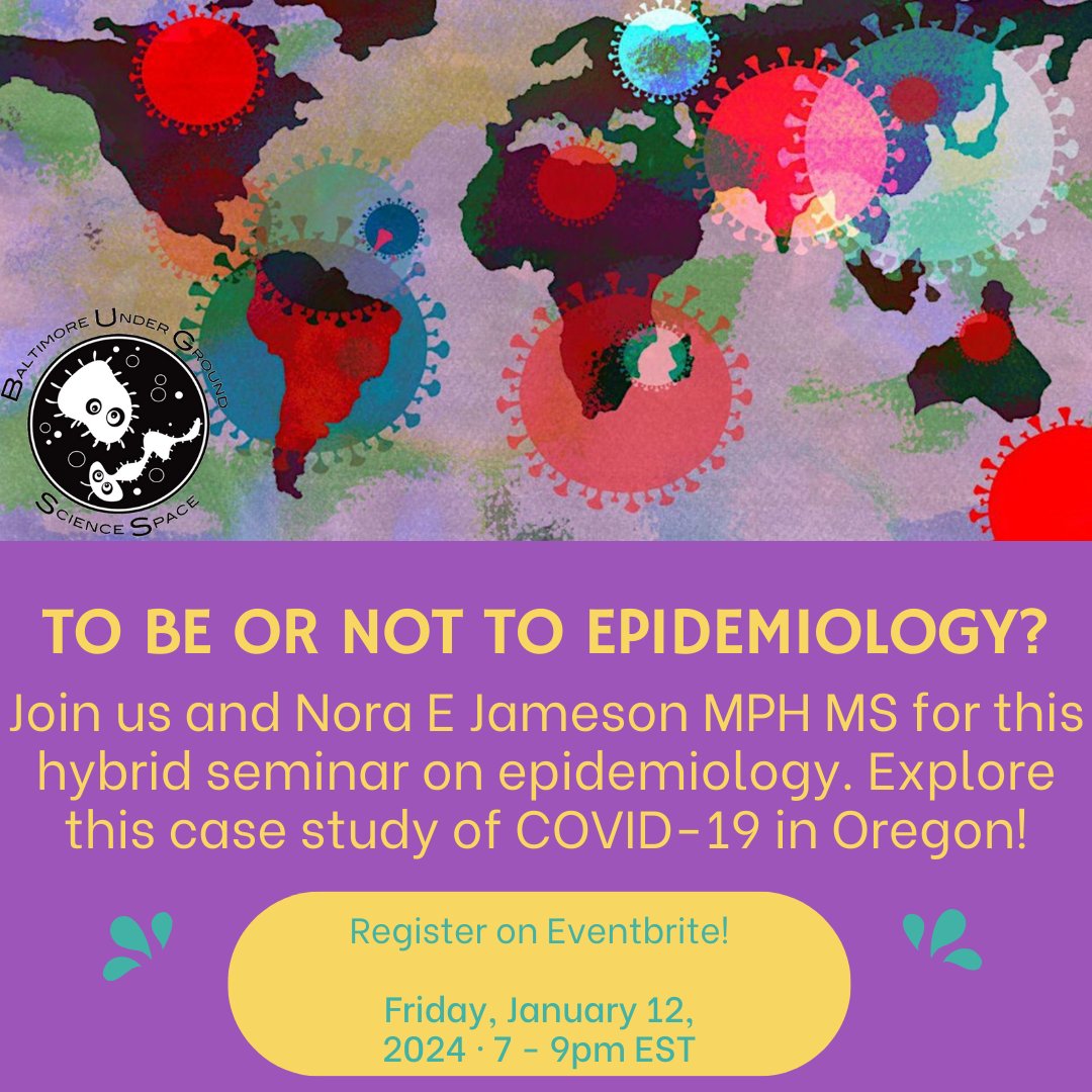BUGSSlab's tweet photo. Join us TONIGHT for this epidemiology seminar - learn the basics of public health and discuss COVID with us! https://t.co/t2xFfLT3bx
#BUGSS #science #STEM #COVID #Baltimore #Epidemiology #Chemistry #Biology #People #BUGSSlab #Maryland #BaltimoreCity #local https://t.co/R7ZsHmiftU