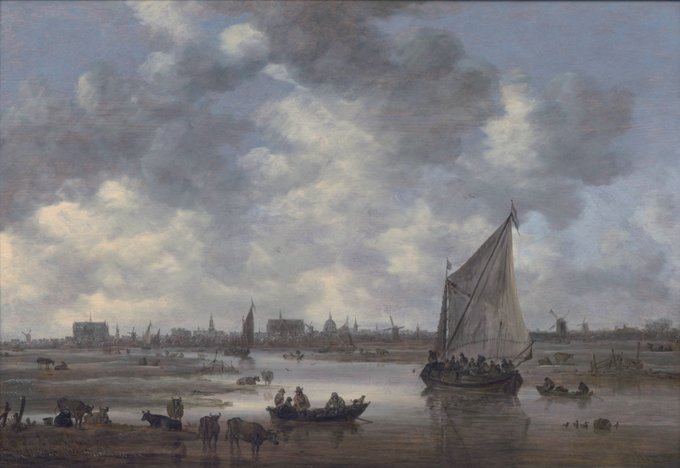 boudewijnsteur's tweet photo. Op deze dag in 1596 werd de Nederlandse schilder Jan van Goyen geboren. Hij is vooral bekend van zijn (prachtige) landschapsschilderijen en stadsgezichten. Hij had veel oog voor de details van alledag. Op veel van zijn schilderijen is de menselijke bedrijvigheid te zien https://t.co/XkzjEnYbSa