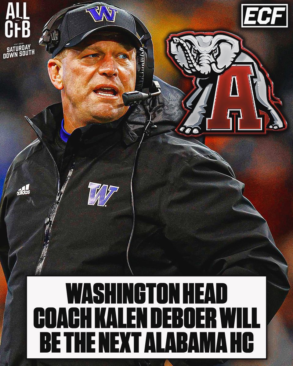SatDownSouth's tweet photo. Breaking: Alabama has hired  Kalen Deboer as their new head coach. 

Good hire? https://t.co/xG8jSt6hwQ