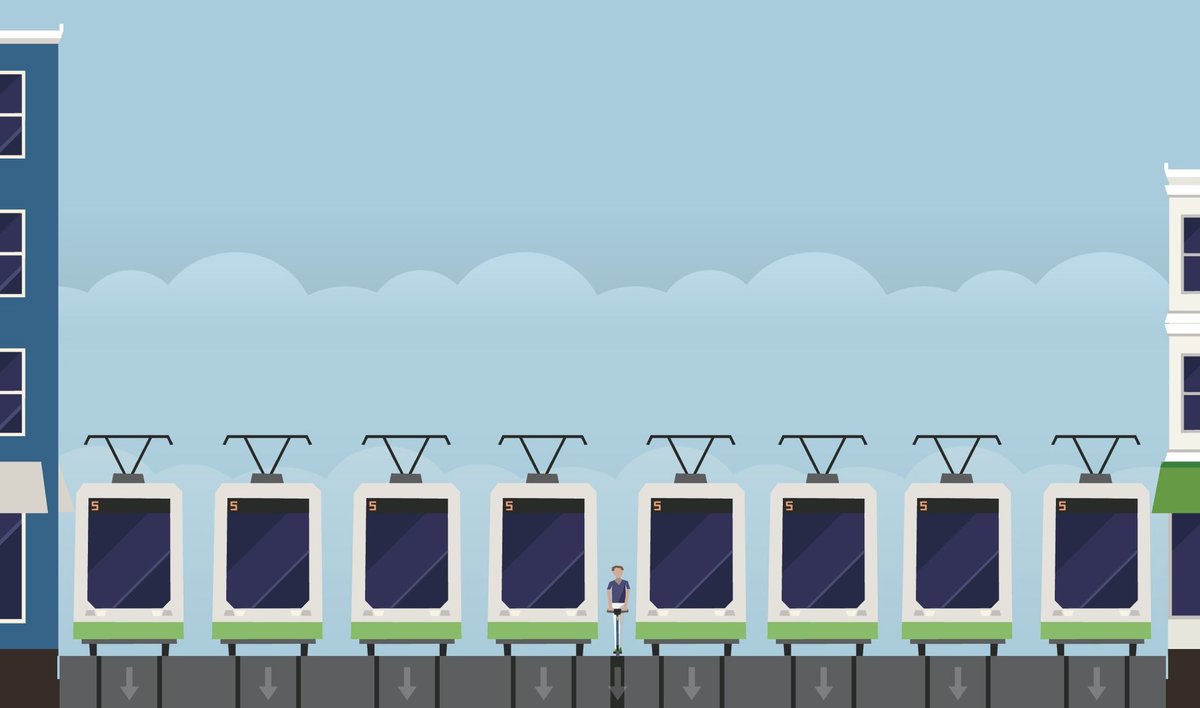 Our daughter is playing around with designing street sections in geography class, and she sent me this: