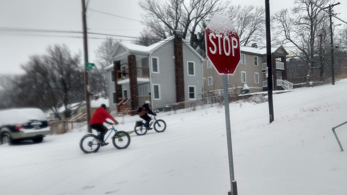 BikeWalkKC's tweet photo. People bike in all kinds of weather for all kinds of reasons. Is your bike is your year-round transportation? Is it the fun-machine you pedal to the ballpark? Or is it both?
#MoveTogetherKC #WhateverTheWeather #StreetsForPeople https://t.co/BXF9YxJH1F