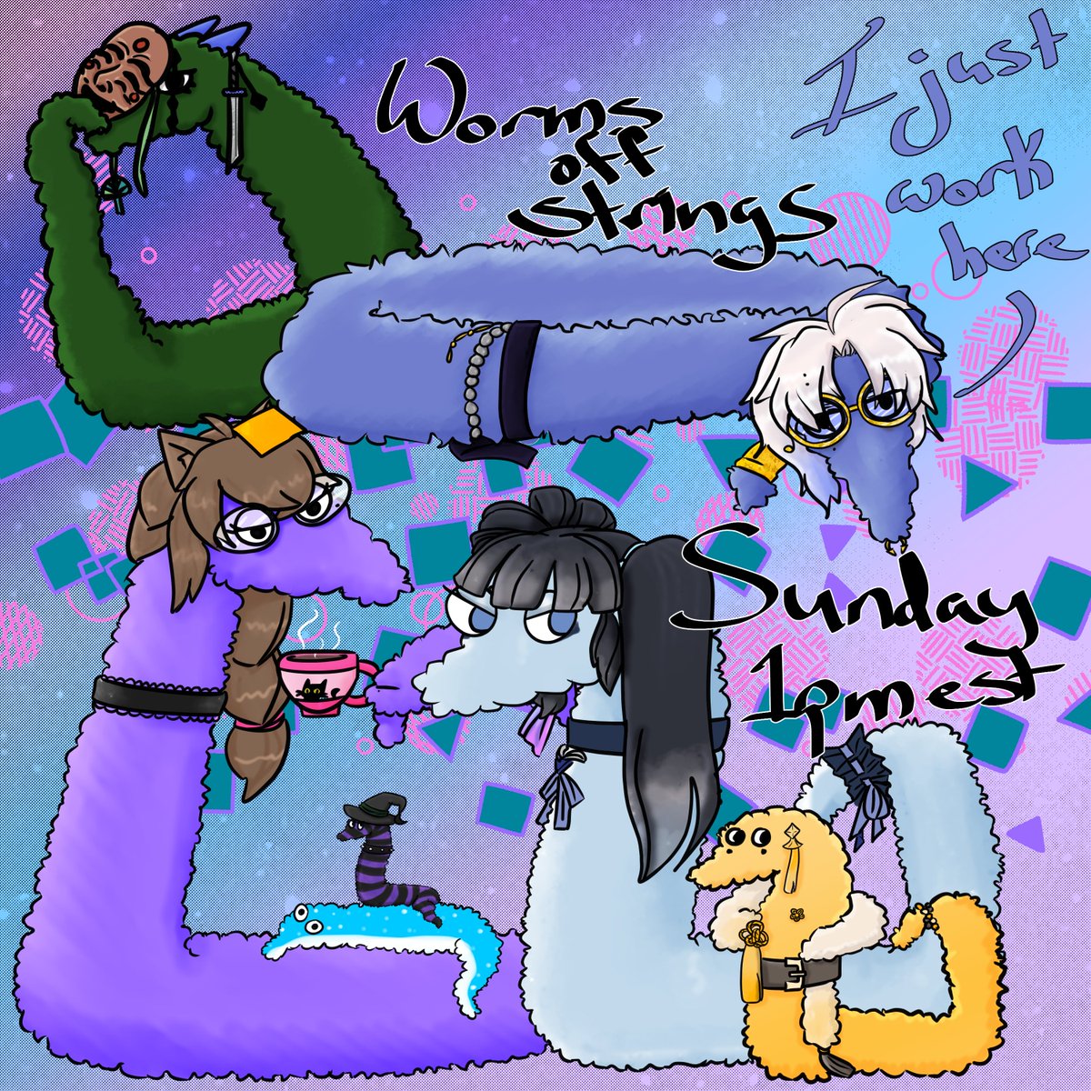 ZelfieVT's tweet photo. I can't wait to draw worms off  string on sunday~ have some sample worms https://t.co/RZP0VyKvQJ