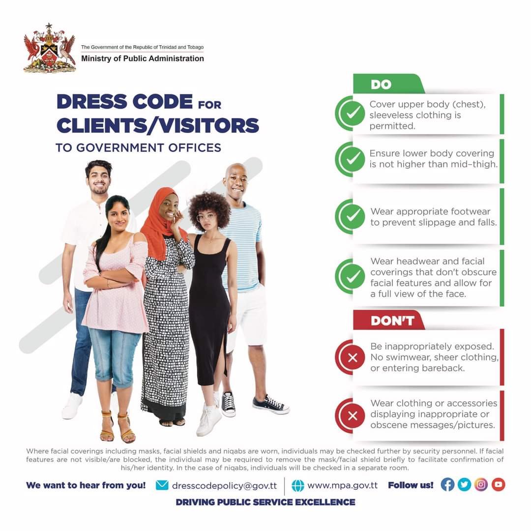 maftt_'s tweet photo. NEW DRESS CODE POLICY
The new Dress Code Policy for Clients/Visitors to Government Offices with be launched on Jan 15th 2024.
Learn more: https://t.co/5y0iEdlDsC
#MALF #MPA #PublicService #DressCodePolicy https://t.co/AjGIDQppDk