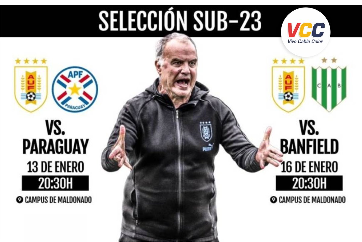 VivoCableColor's tweet photo. Amistosos de la Selección
Uruguaya Sub 23.

Uruguay Vs Paraguay 13 de enero a las 20:30 Hrs.

Uruguay Vs Banfield 16 de enero a las 20:30 Hrs.

Por el canal 14 del Pack Digital Plus de VCC https://t.co/02LhzdNK5i
