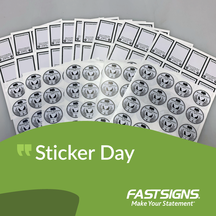 FASTSIGNS658's tweet image. Let's stick together and celebrate the joy of stickers!

Stickers have a magical way of adding a splash of color and fun to our lives. There's a sticker for every mood and occasion!

Happy National Sticker Day, everyone!

#NationalStickerDay #FASTSIGNS658 #FASTSIGNSDidIt #YQG
