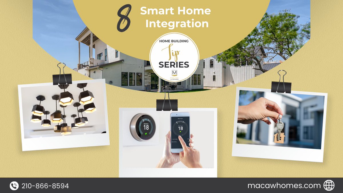 Tip #8 in our series -#SmartHome Integration!

Popular and Practical Options:
1️⃣ Smart Lighting
2️⃣ Thermostats
3️⃣ Security Systems

Want to try something that pushes beyond?
Contact us today to explore the possibilities!
210-866-8594

#HomeBuildingTips #FutureLiving #Convenience