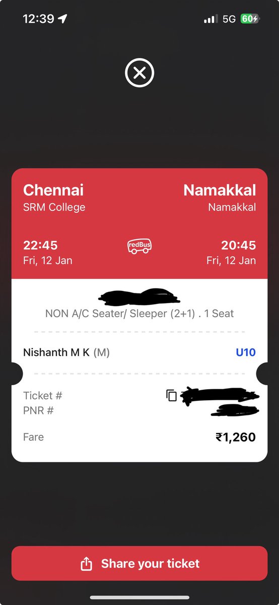 mkNishanth5524's tweet photo. Trip completed even before it’s started��.. 

I booked bus from Chennai to Namakkal 

Date and time of departure: jan 12 2024 10:45 PM

But the bus never came and I waited till 12:01 then had to book another bus.

@redBus_in https://t.co/zc88WUJjwq