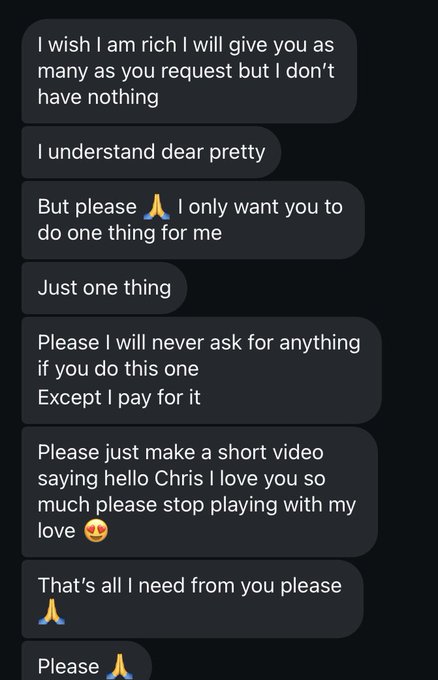This is why I won&rsquo;t be proving my account is real over to people in my dms, Chris if you&rsquo;re out there