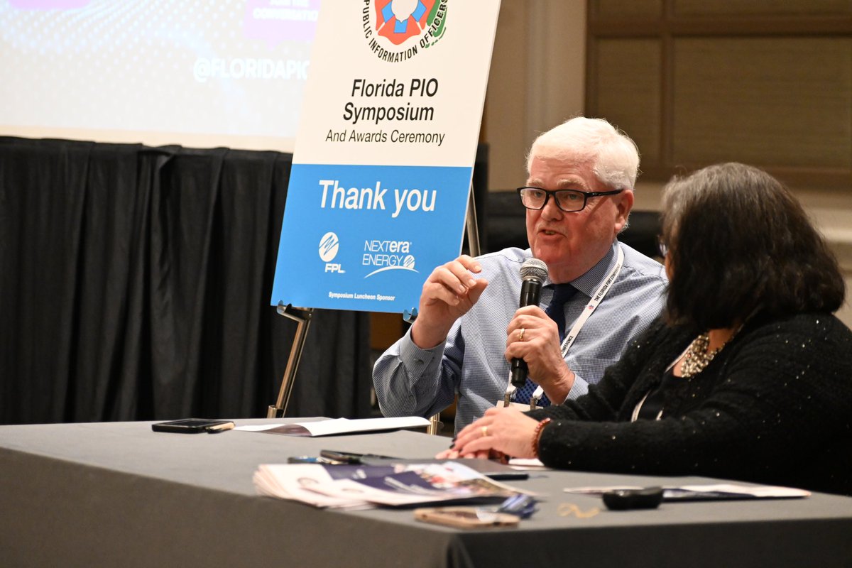 FloridaPIOs's tweet photo. “What’s your plan?”
Crisis is coming. It’s inevitable.
PIOs, are you prepared?
The floor at the 2024 Florida PIO Symposium belongs to @IrishMartzall, @ldelario, and @PIOMarkBrady talking about creating and initiating a plan during a time of crisis. #FAPIO24 https://t.co/9ZYwKFSSAm
